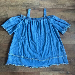 Women's Rafaella Top XL Blue Denim Off-the-Shoulder
